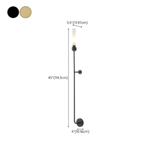 ZOWALA - Modern Metal Up Stone Cylinder Wall Light Image - 13