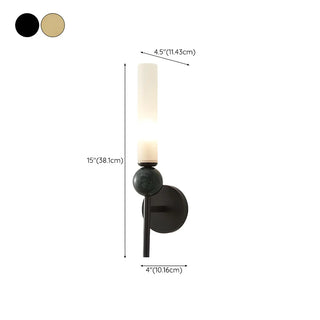 ZOWALA - Modern Metal Up Stone Cylinder Wall Light Image - 14