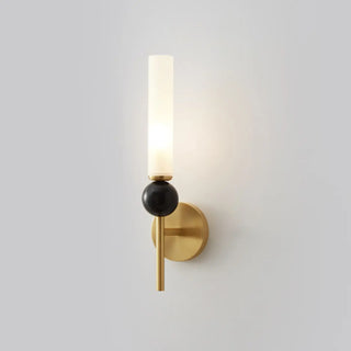 ZOWALA - Modern Metal Up Stone Cylinder Wall Light Image - 5
