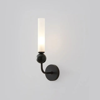 ZOWALA - Modern Metal Up Stone Cylinder Wall Light Image - 7