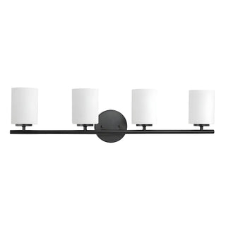 White Simple Cylinder Glass Chrome Vanity Light 3 Bulbs Zawala Image - 10