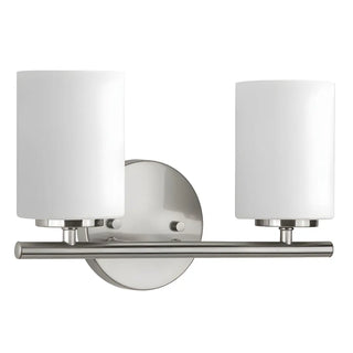 White Simple Cylinder Glass Chrome Vanity Light 3 Bulbs Zawala Image - 11