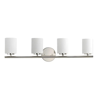White Simple Cylinder Glass Chrome Vanity Light 3 Bulbs Zawala Image - 14