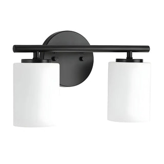 White Simple Cylinder Glass Chrome Vanity Light 3 Bulbs Zawala Image - 15