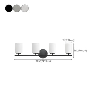 White Simple Cylinder Glass Chrome Vanity Light 3 Bulbs Zawala Image - 22
