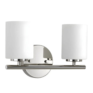 White Simple Cylinder Glass Chrome Vanity Light 3 Bulbs Zawala Image - 6