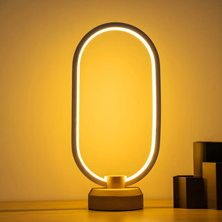 Bedroom Minimalist White Oval LED Decor Table Lamp Zawala Image - 2