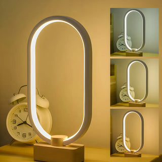 Bedroom Minimalist White Oval LED Decor Table Lamp Zawala Image - 4