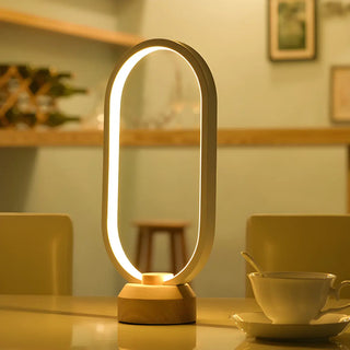 Bedroom Minimalist White Oval LED Decor Table Lamp Zawala Image - 3