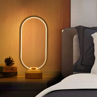 Bedroom Minimalist White Oval LED Decor Table Lamp Zawala Image - 5