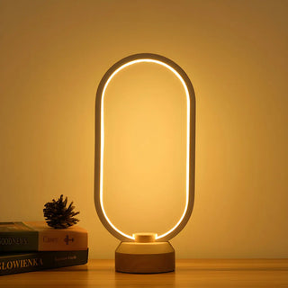 Bedroom Minimalist White Oval LED Decor Table Lamp Zawala Image - 6