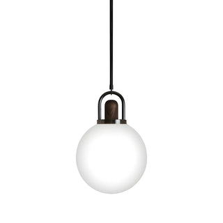 ZOWALA - Modern Globe Metal and Wood LED White Pendant Light Image - 5