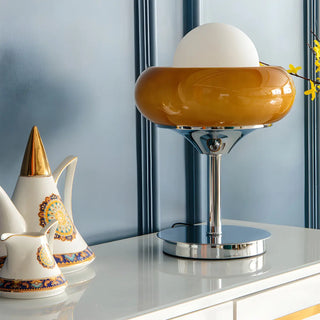 Modern Cup Shade Dome Glass Bedroom Decor Table Lamp Zawala Image - 1