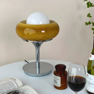 Modern Cup Shade Dome Glass Bedroom Decor Table Lamp Zawala Image - 2