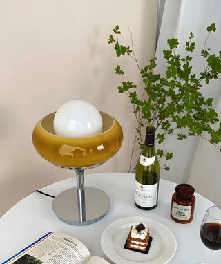 Modern Cup Shade Dome Glass Bedroom Decor Table Lamp Zawala Image - 5