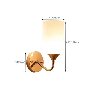 ZOWALA - Modern Gold Cylindrical Vanity Light Fixture #size