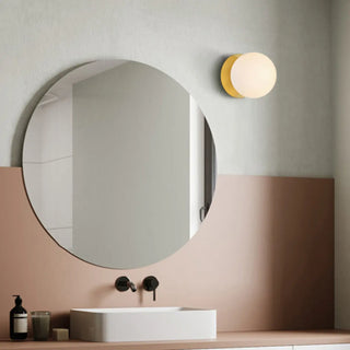 Modern Simple White Frosted Glass Globe Wall Sconce Zawala Image - 2