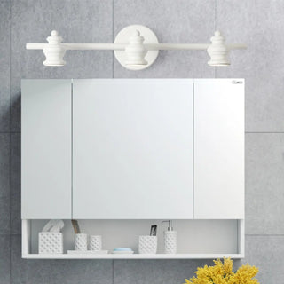 Traditional White 4-Light Bathroom Light Vanity Fixture  Zawala Image - 3