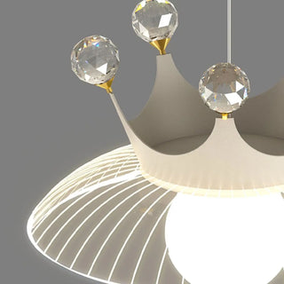 Modern Mini Acrylic Pendant Light Crown Dome Dining Room Zawala Image - 10