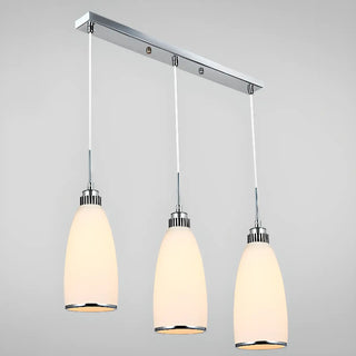 ZOWALA - Adjustable Length Chrome Frosted Glass Pendant Light Image - 12
