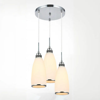 ZOWALA - Adjustable Length Chrome Frosted Glass Pendant Light Image - 13