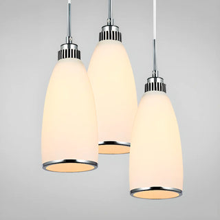 ZOWALA - Adjustable Length Chrome Frosted Glass Pendant Light Image - 16