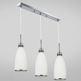 ZOWALA - Adjustable Length Chrome Frosted Glass Pendant Light Image - 17