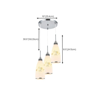 ZOWALA - Adjustable Length Chrome Frosted Glass Pendant Light #size