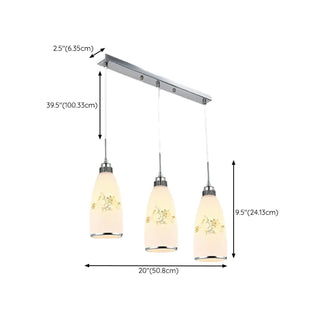ZOWALA - Adjustable Length Chrome Frosted Glass Pendant Light Image - 20