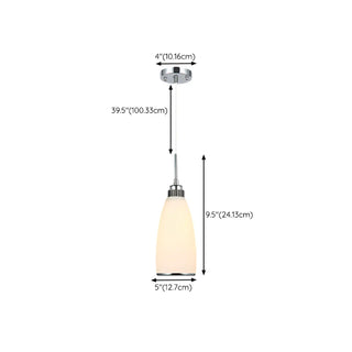 ZOWALA - Adjustable Length Chrome Frosted Glass Pendant Light Image - 21