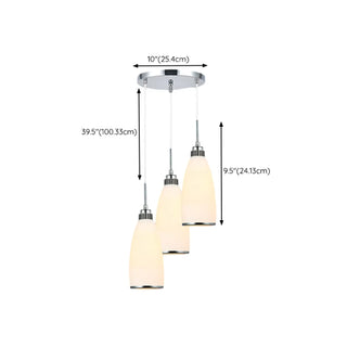 ZOWALA - Adjustable Length Chrome Frosted Glass Pendant Light Image - 22