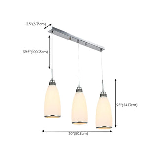 ZOWALA - Adjustable Length Chrome Frosted Glass Pendant Light Image - 23