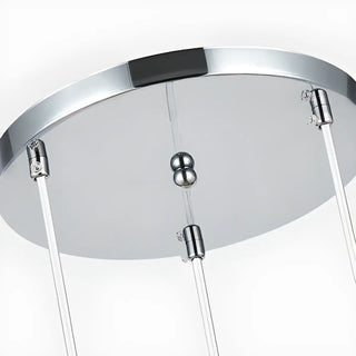 ZOWALA - Adjustable Length Chrome Frosted Glass Pendant Light Image - 6