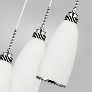 ZOWALA - Adjustable Length Chrome Frosted Glass Pendant Light Image - 8