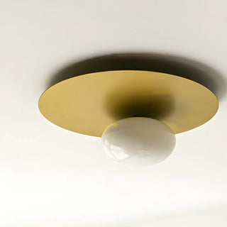 Modern Mini Gold Geometric Glass Flush Mount Light Zawala Image - 3
