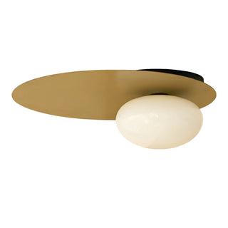 Modern Mini Gold Geometric Glass Flush Mount Light Zawala Image - 5