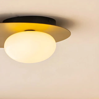 Modern Mini Gold Geometric Glass Flush Mount Light Zawala Image - 7