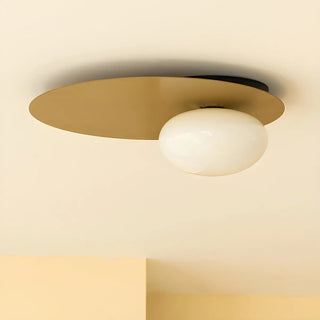 Modern Mini Gold Geometric Glass Flush Mount Light Zawala Image - 8