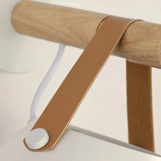 Scandinavian Leather Straps White Cone Wall Sconce Zawala Image - 8