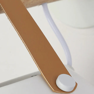Scandinavian Leather Straps White Cone Wall Sconce Zawala Image - 9