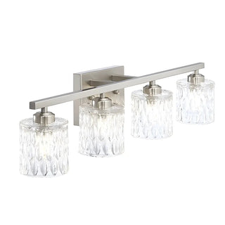 Simple Cylinder Glass Brushed Nickel Wall Vanity Light Zawala Image - 10