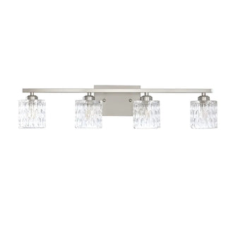 Simple Cylinder Glass Brushed Nickel Wall Vanity Light Zawala Image - 11