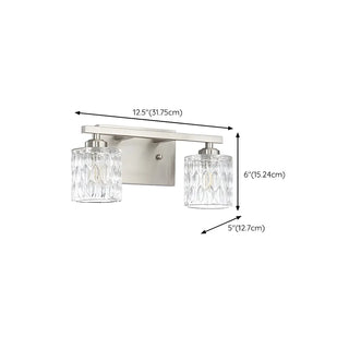 Simple Cylinder Glass Brushed Nickel Wall Vanity Light Zawala #size