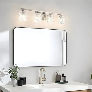 Simple Cylinder Glass Brushed Nickel Wall Vanity Light Zawala Image - 3