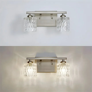 Simple Cylinder Glass Brushed Nickel Wall Vanity Light Zawala Image - 5
