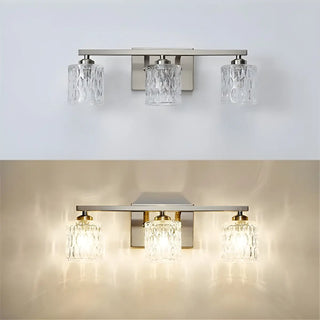 Simple Cylinder Glass Brushed Nickel Wall Vanity Light Zawala Image - 6