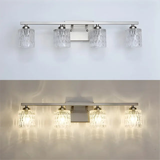 Simple Cylinder Glass Brushed Nickel Wall Vanity Light Zawala Image - 7