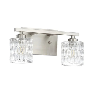 Simple Cylinder Glass Brushed Nickel Wall Vanity Light Zawala Image - 8