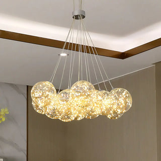 ZOWALA - Mirrored Glass Smoke Grey Living Room Bubble Chandelier Image - 12