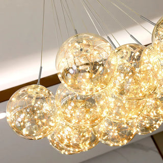 ZOWALA - Mirrored Glass Smoke Grey Living Room Bubble Chandelier Image - 7